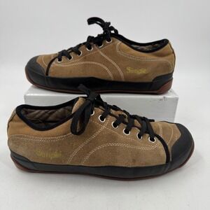 Simple Shoes Men's Brown Suede Canvas Lace Up Low Top Sneakers Size 11.5